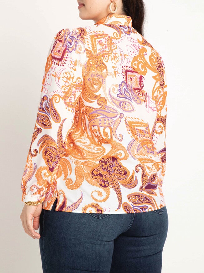 Reina Tie Neck Blouse, Day Tripper / White, alternate image number null