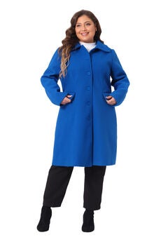Peter Pan Collar Single Breasted Long Trench Peacoat