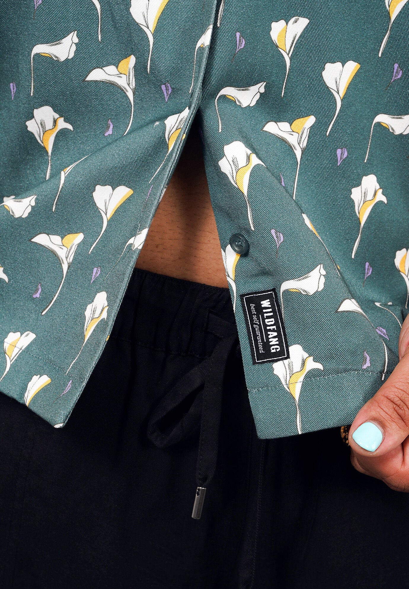 The Everyday Camp Button Up, CALLA LILIES DARK TEAL / Teal, alternate image number 3