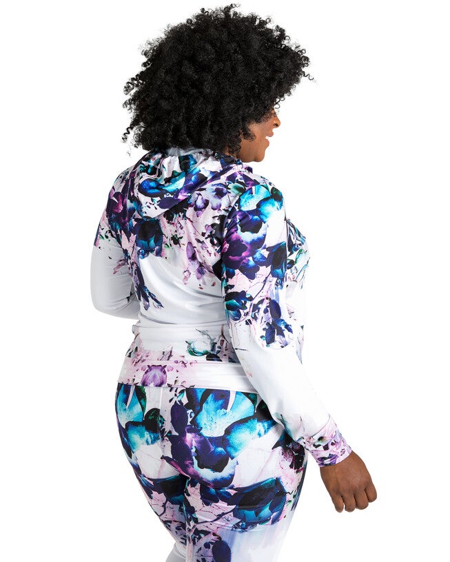 Caci Floral Print Activewear Tracksuit Hoodie Jacket, , alternate image number 4