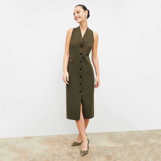 Cassandra Dress - OrigamiTech, Olive / Olive Green, hi-res image number 0
