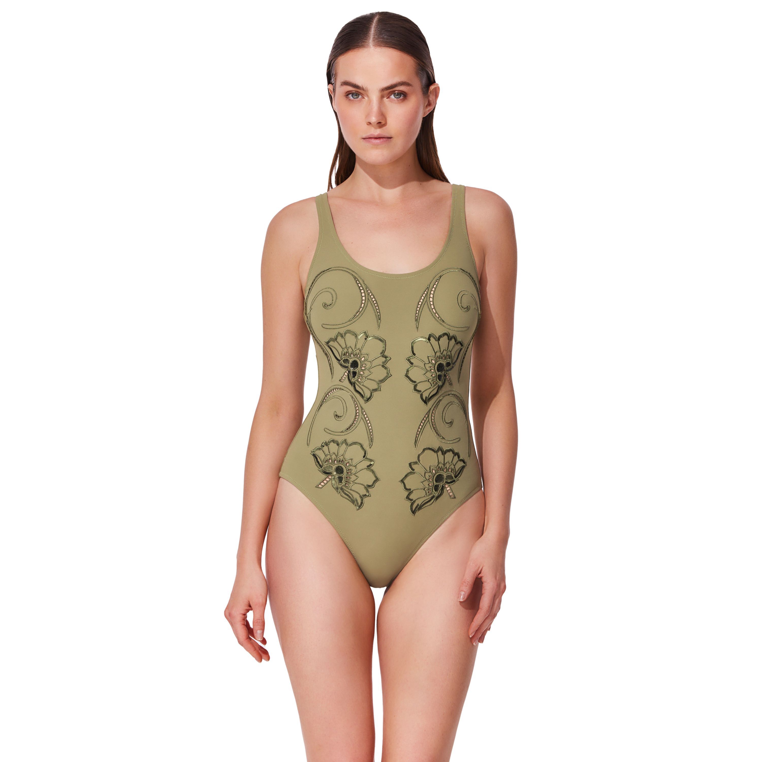 Hokkaido Scoop Neck One Piece, LightOlive / Olive Green, hi-res image number 0
