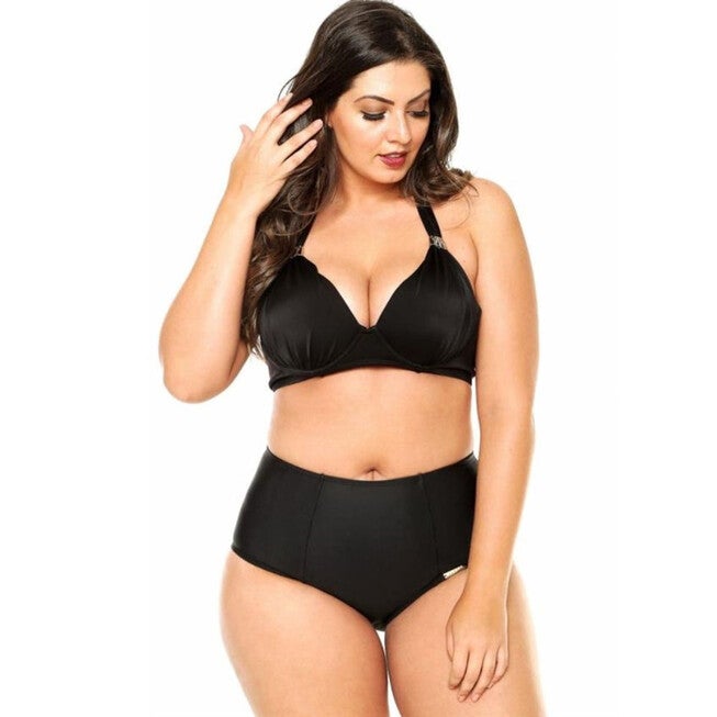 Bikini Top With Padded Cups And Metal Detailing, , alternate image number 4