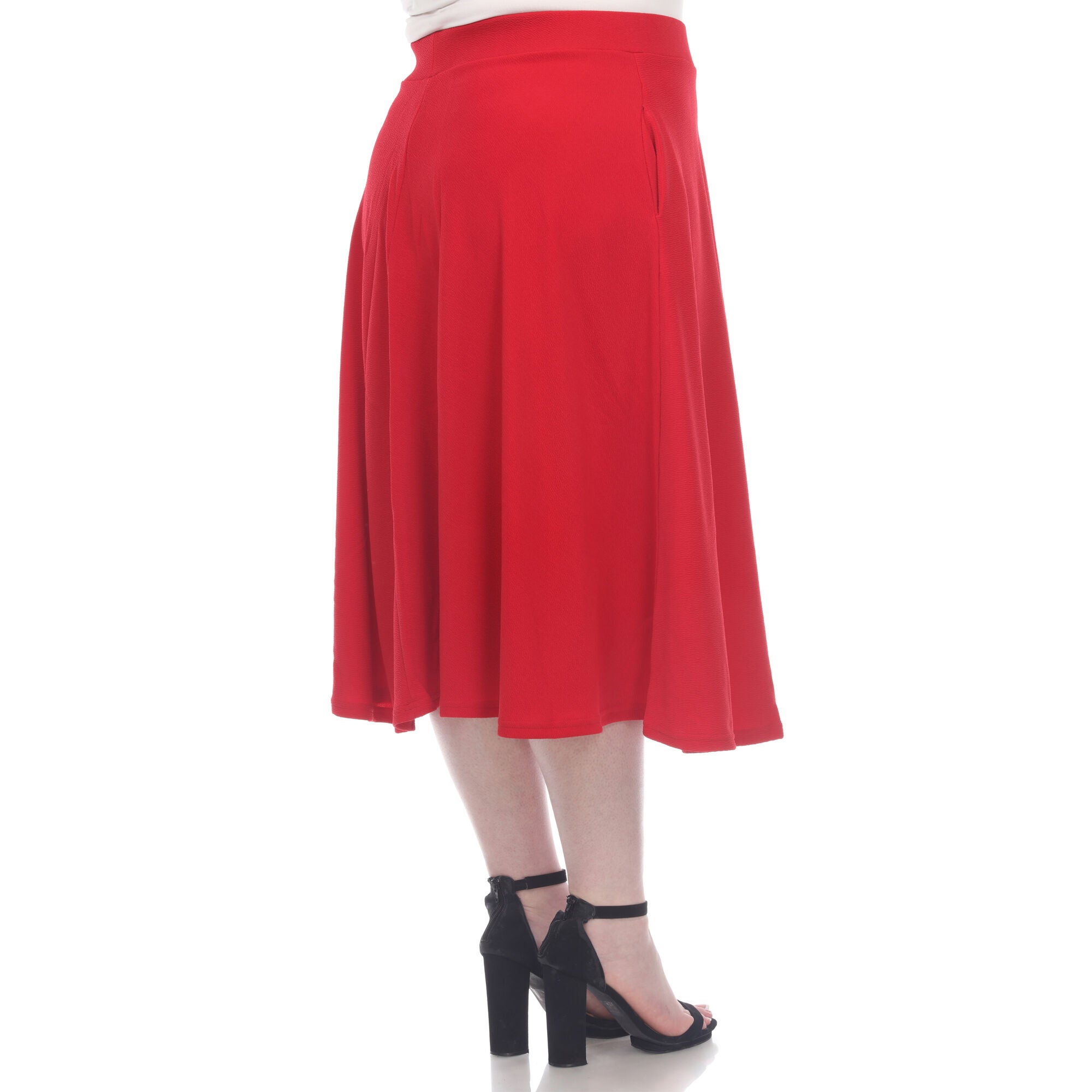 Tasmin Flare Midi Skirt, Red / Red, alternate image number 1