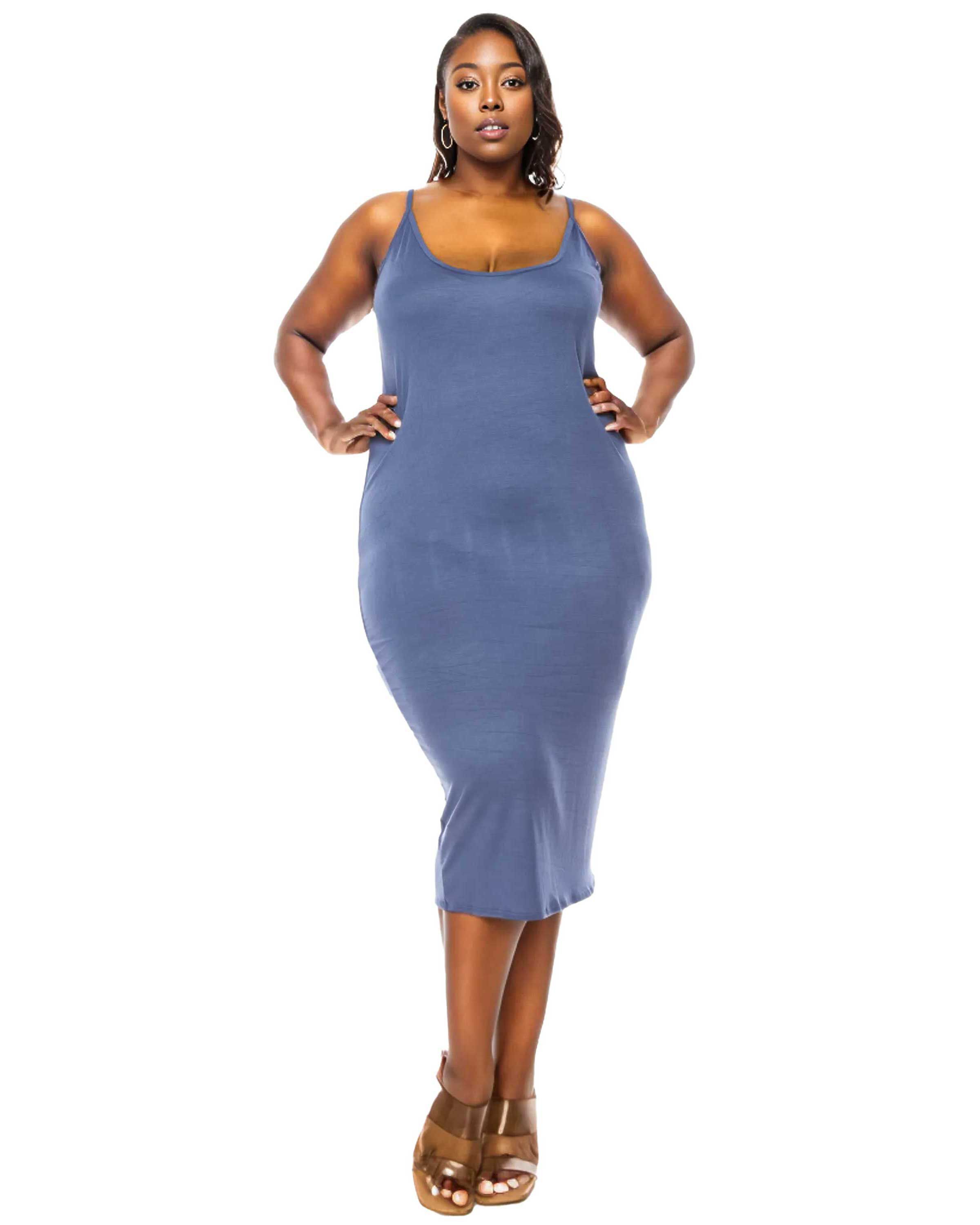 Jennie Spaghetti Strap Midi Dress, Indigo / Cornflower Blue, hi-res image number 0