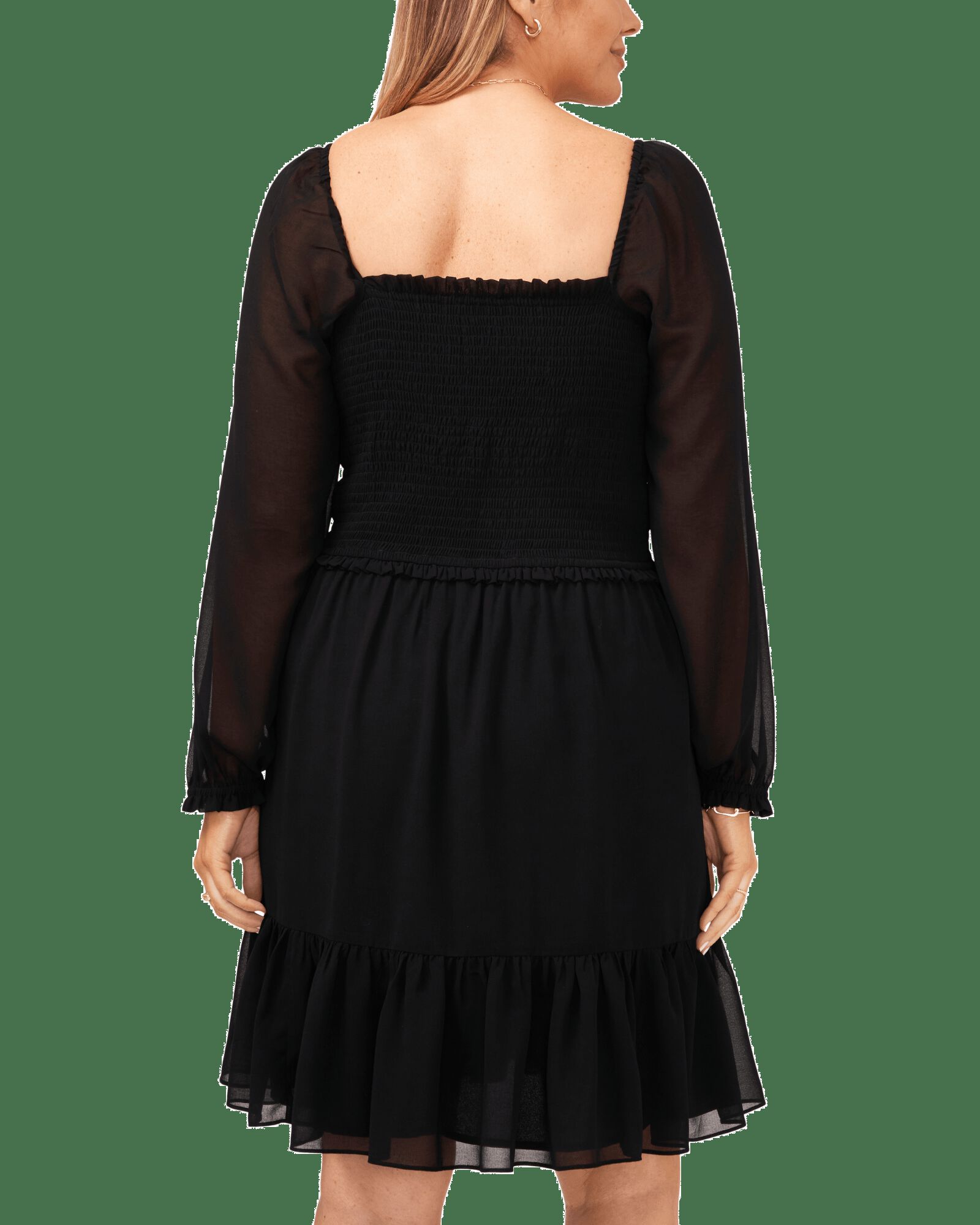 Monica Square Neck Smocked Dress, , alternate image number 3