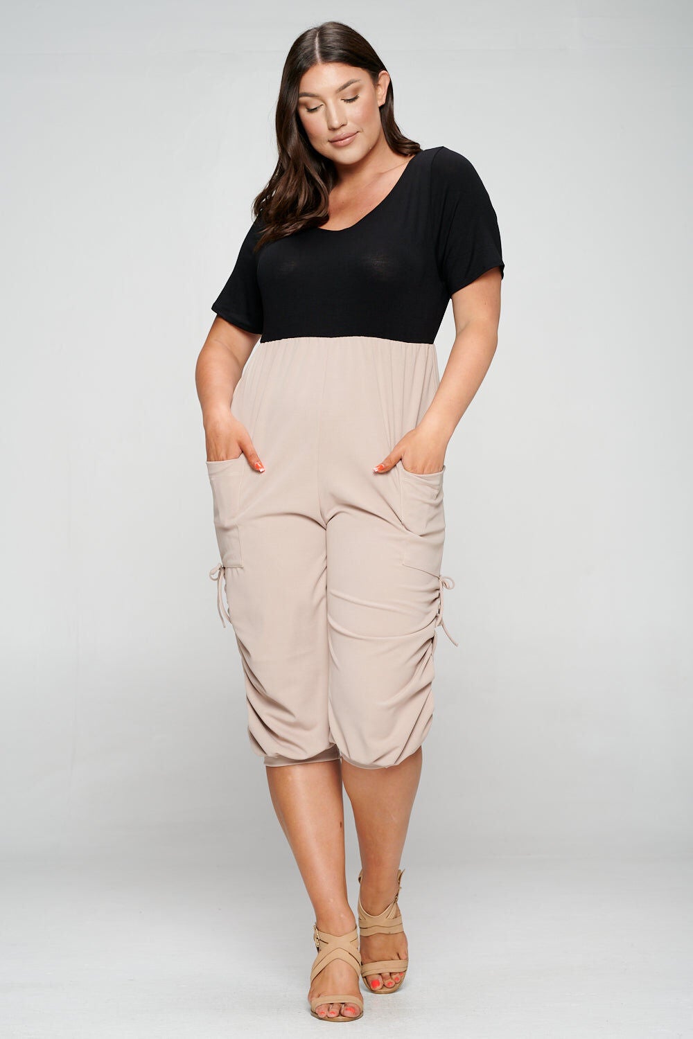 ELIZA COLORBLOCK JUMPSUIT, BlackMushroom / Black, hi-res image number 0