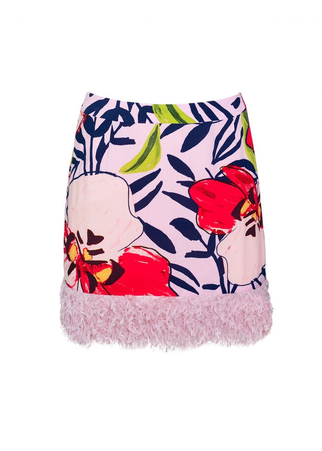 Feather' Hem Floral Skirt, Pink / Pink, hi-res image number 0