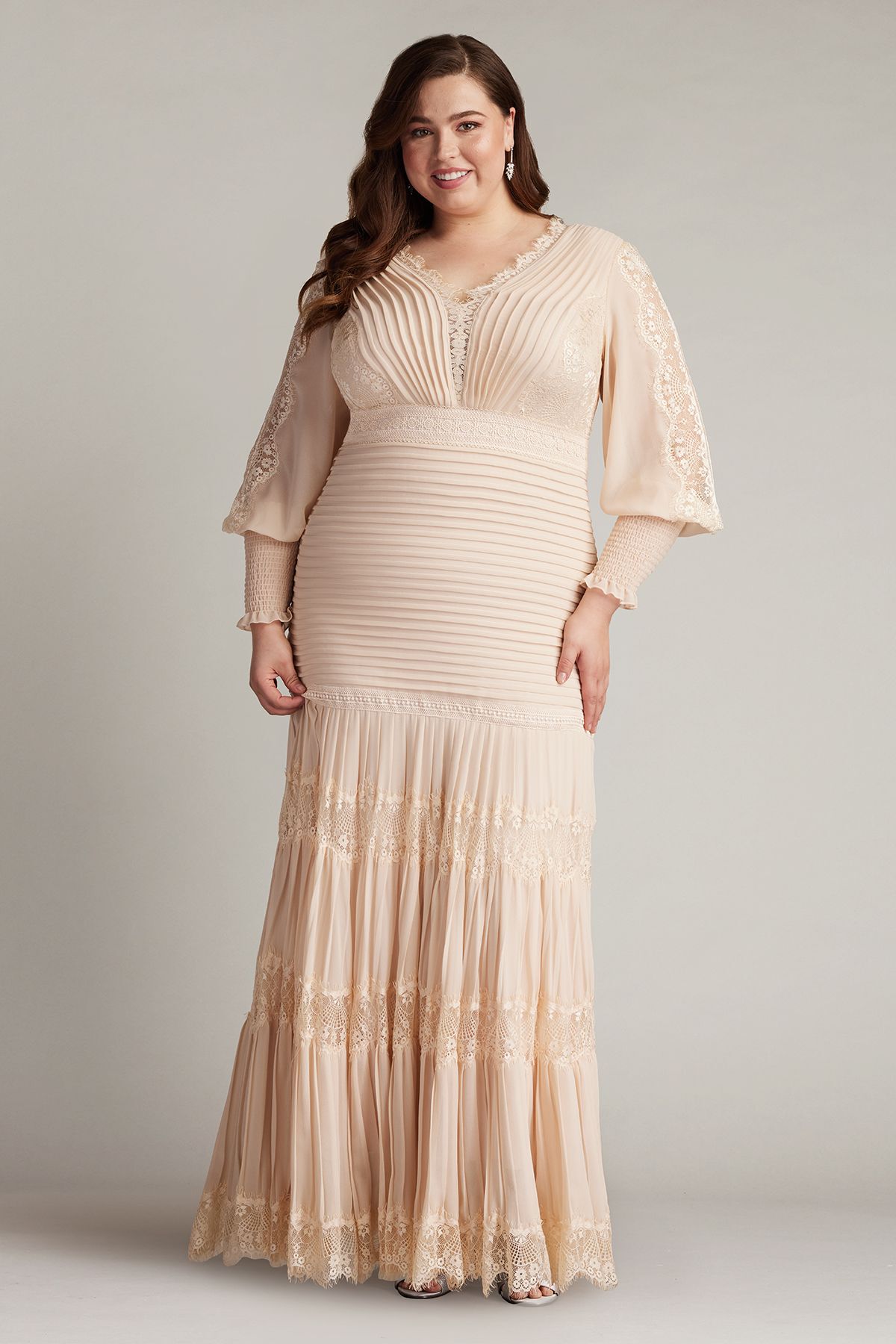 Nyssa Bishop Sleeve Gown - PLUS SIZE, PETAL / see-description, hi-res image number 0
