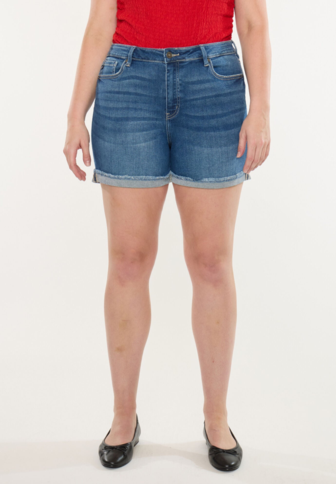 Sunny High Rise Shorts (Plus Size), Medium Wash / Medium Wash, hi-res image number 0