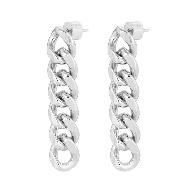 Valentina 6 inchesLink Drop Earrings Silver, Silver / Silver, hi-res image number 0