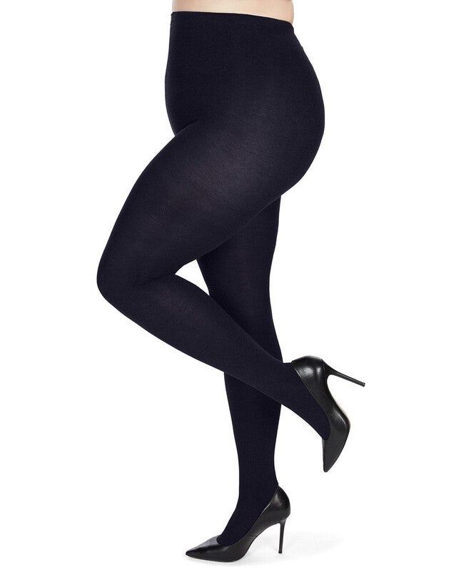 Brooklyn Flat Knit Cotton Blend Sweater Tights, Navy / Navy, hi-res image number 0