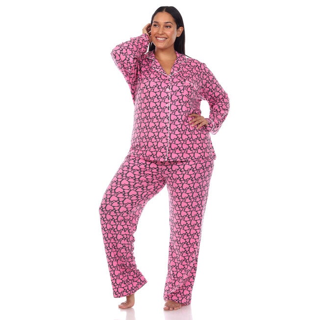 Long Sleeve Heart Print Pajama Set, , alternate image number 5