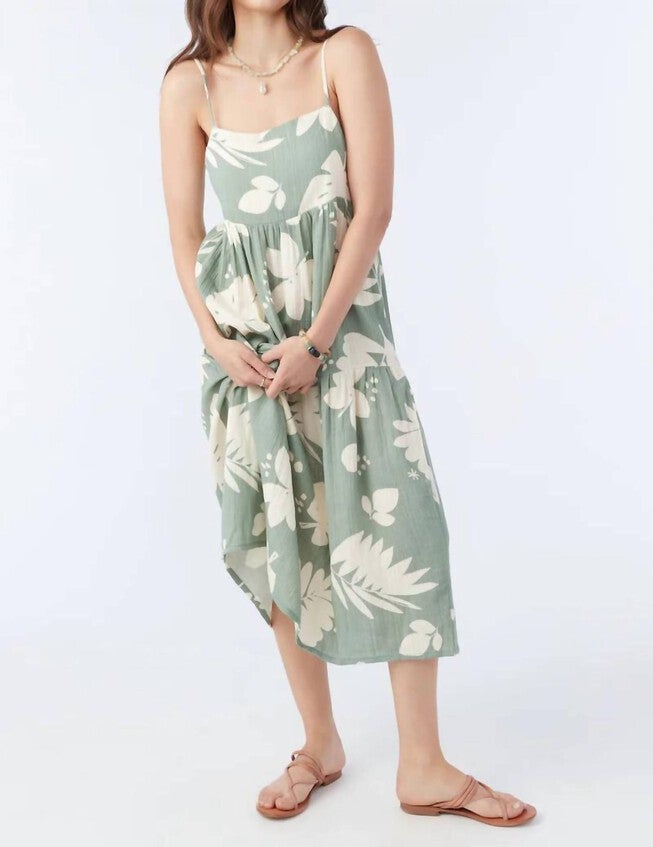 CECILY DRESS IN LILY PAD, Lily Pad / Light Green, hi-res image number null