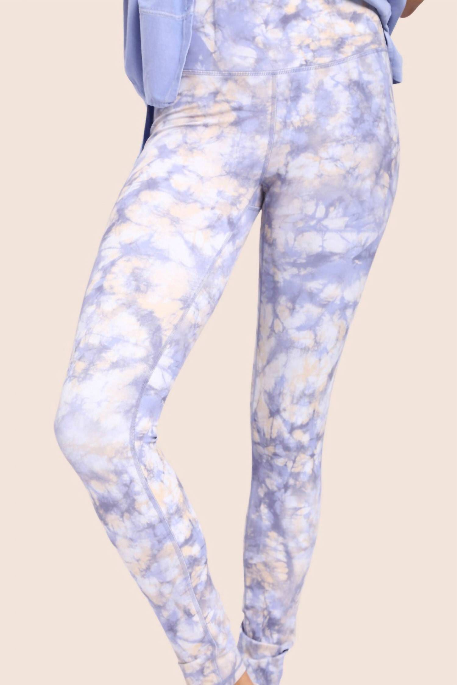 Ocean Tie-Dye High-Waist Legging In Purple, , alternate image number 1