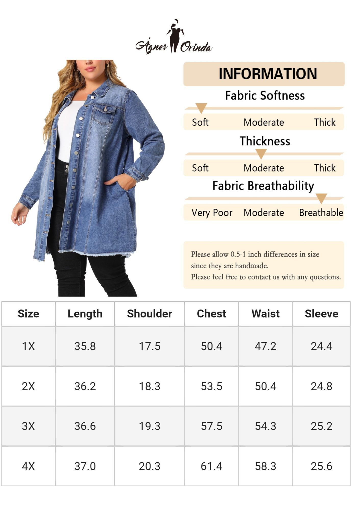 DISTRESSED BUTTON UP POCKET LONG DENIM JACKET, Blue / Royal Blue, alternate image number 4