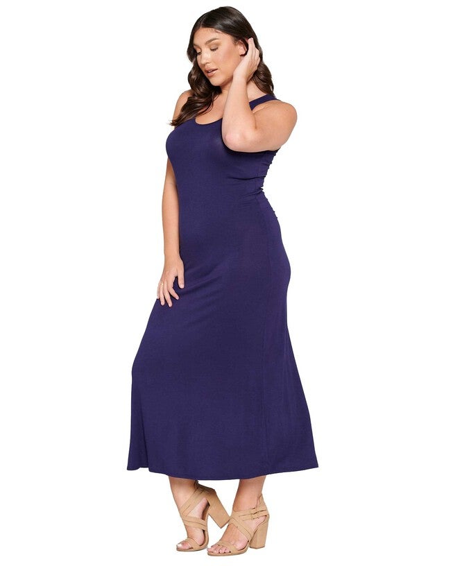 EVERYDAY ESSENTIAL TANK MAXI DRESS, Navy / Navy, alternate image number 1
