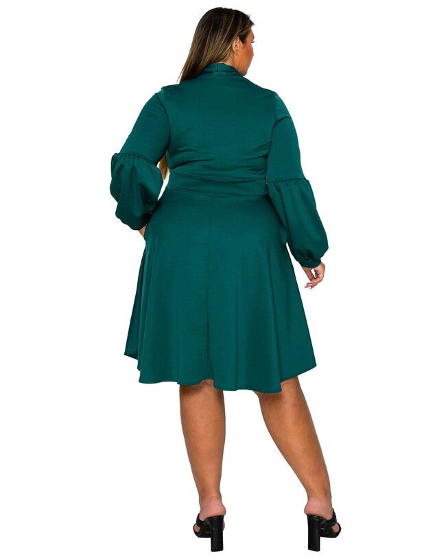 Bekah Flare Pocket Dress, Emerald / Hunter Green, alternate image number 2