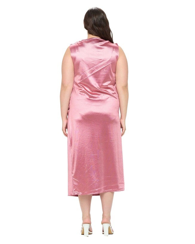 TOPANGA SATIN STRETCH COWL DRESS, , alternate image number 6