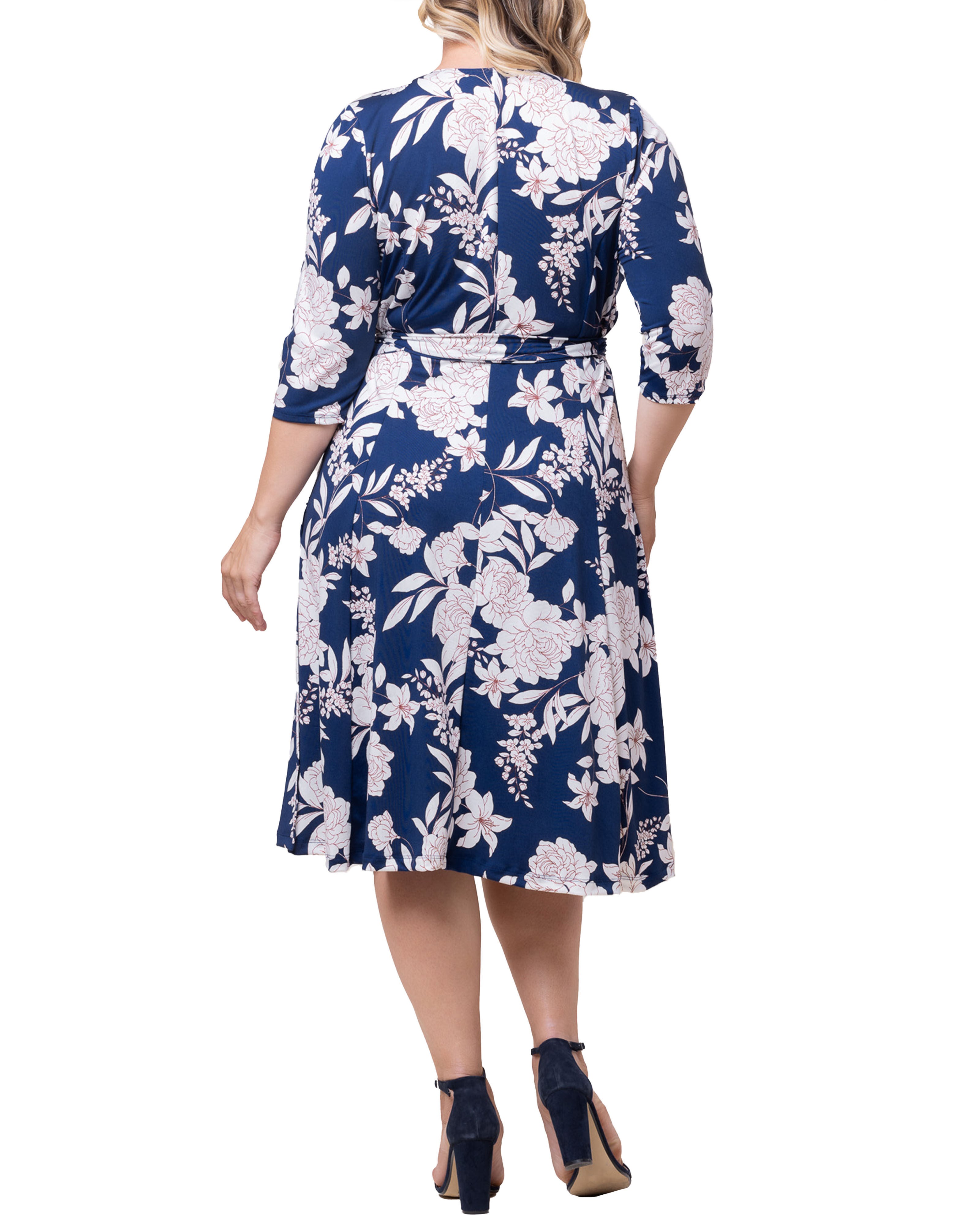 Signature Wrap Dress, LILY  PEONY PRINT / Navy, alternate image number 1