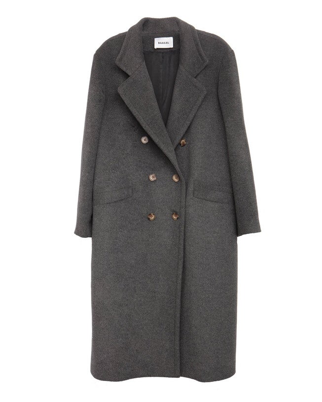 Double Breasted Car Coat, Grey / Charcoal Grey, hi-res image number 0