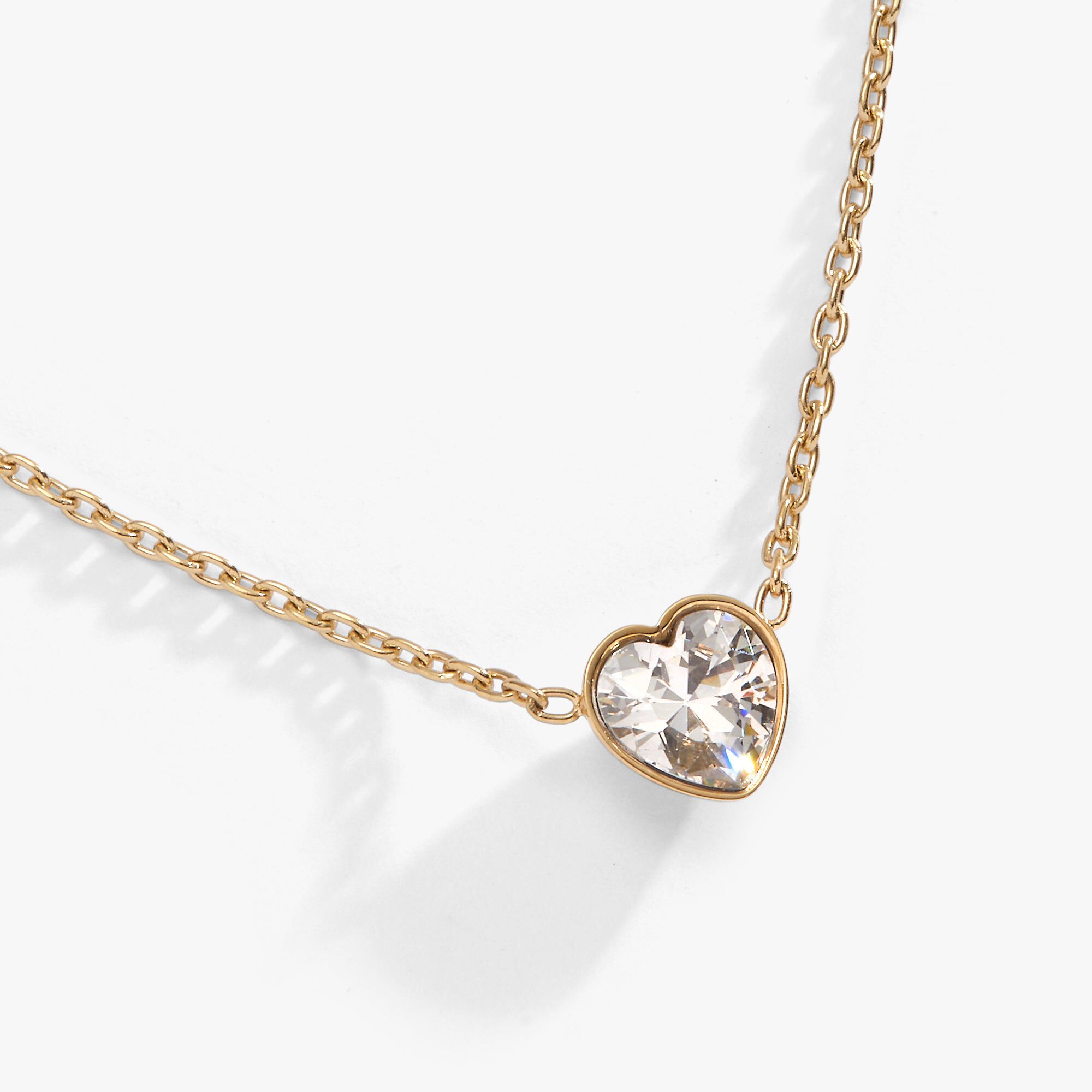 Crystal Heart Pendant Necklace, Gold / Gold, alternate image number 1