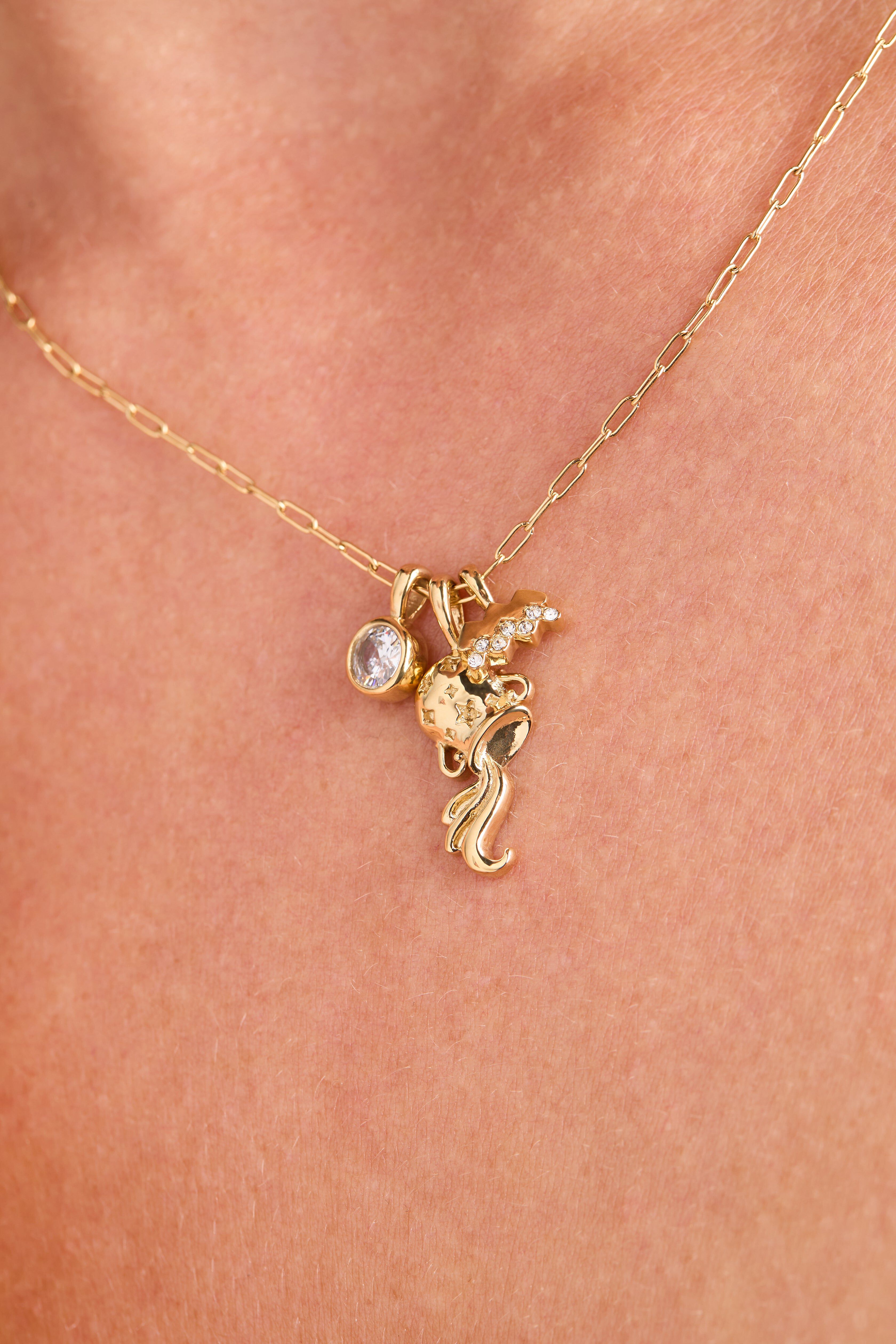 Zodiac Charm Cluster, Aquarius / Gold, alternate image number 1