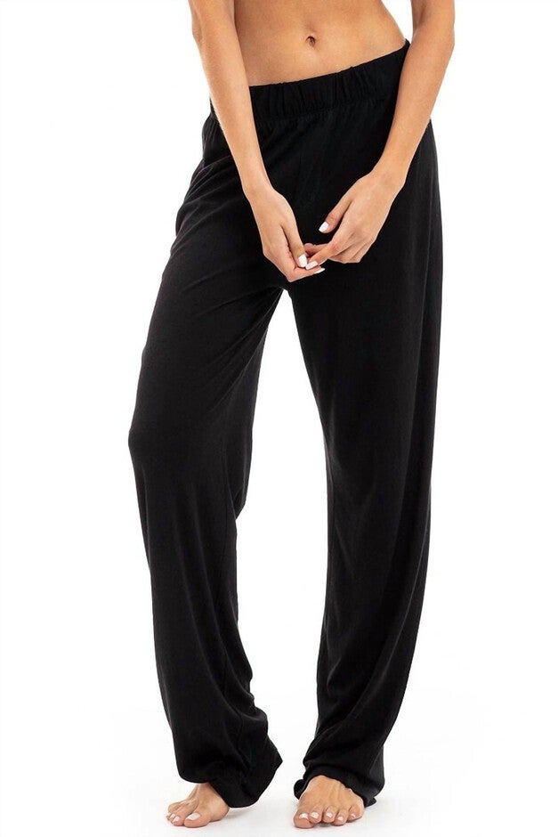 WOMEN'S THERMAL LOUNGE PANT IN BLACK, Black / Black, hi-res image number null