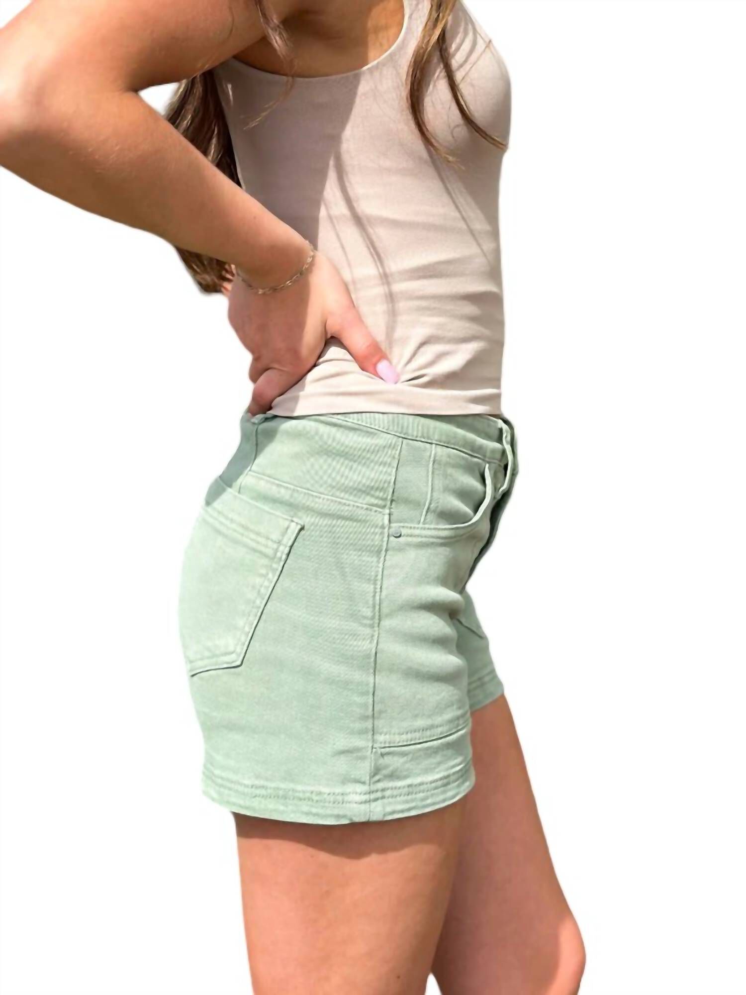 Mid Rise Cargo Shorts, Olive / Olive Green, alternate image number 1