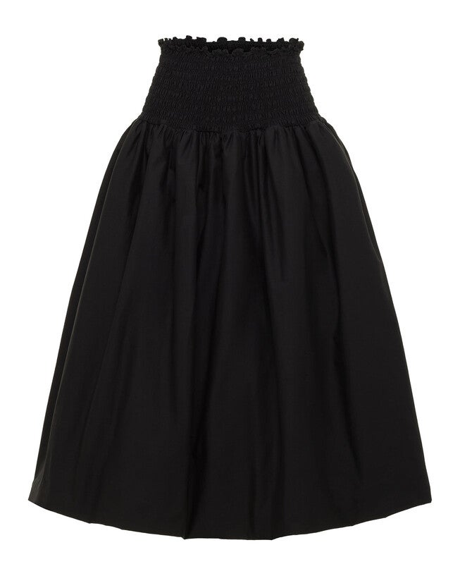 Roma Poplin Midi Skirt, Black / Black, hi-res image number 0