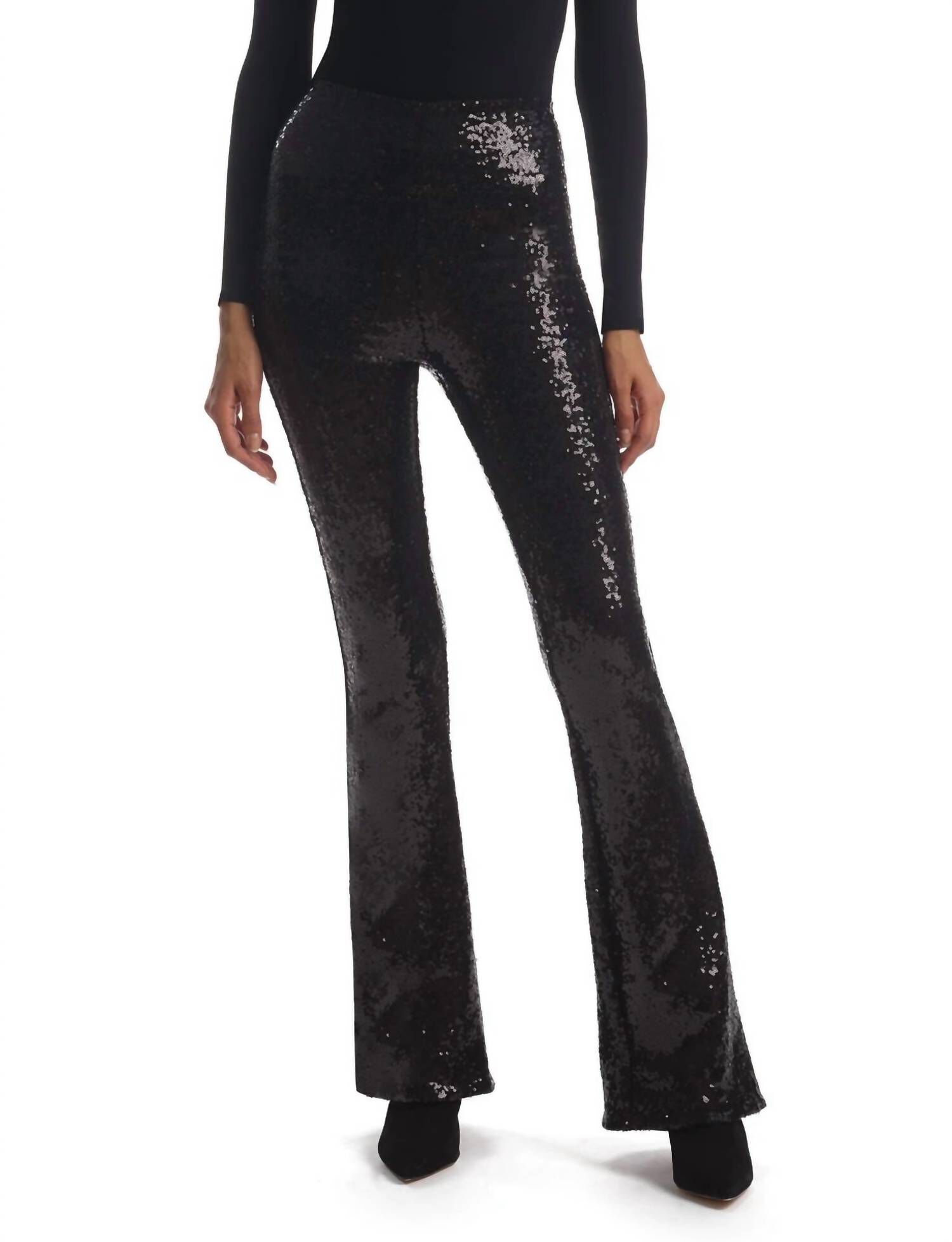 Sequin Flared Legging In Black, Black / Black, hi-res image number 0