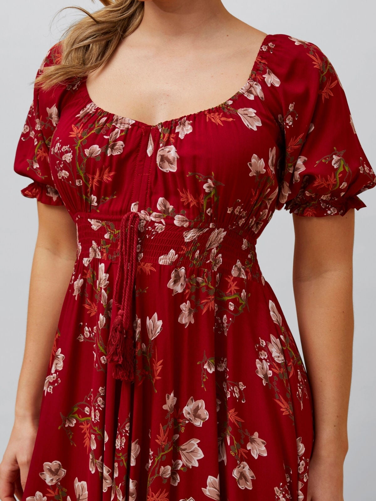 Carla Maxi Dress Floral Puff Short Sleeves, , alternate image number 6