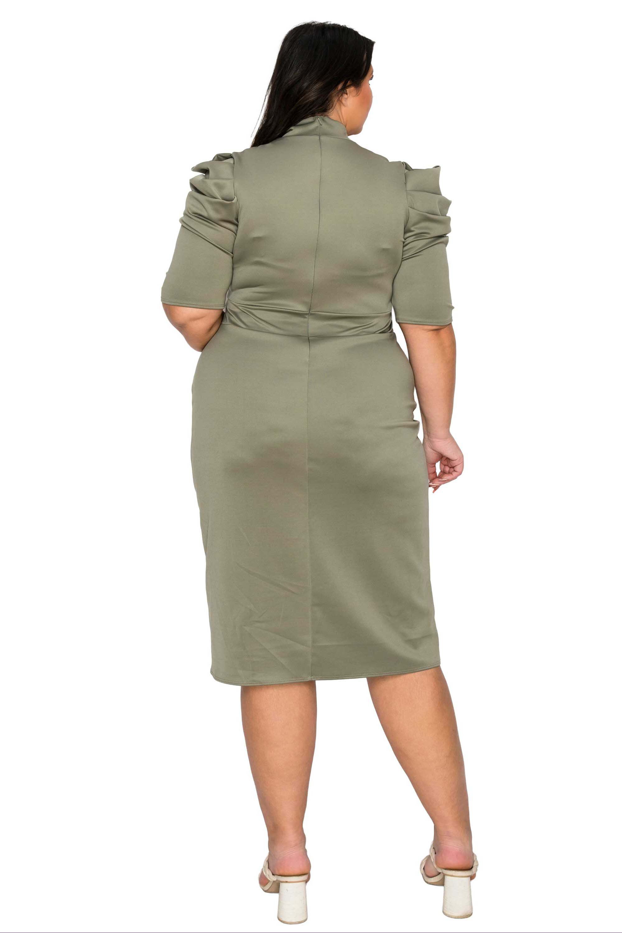 Astra Sheath Dress, Dark Sage / Olive Green, alternate image number 2