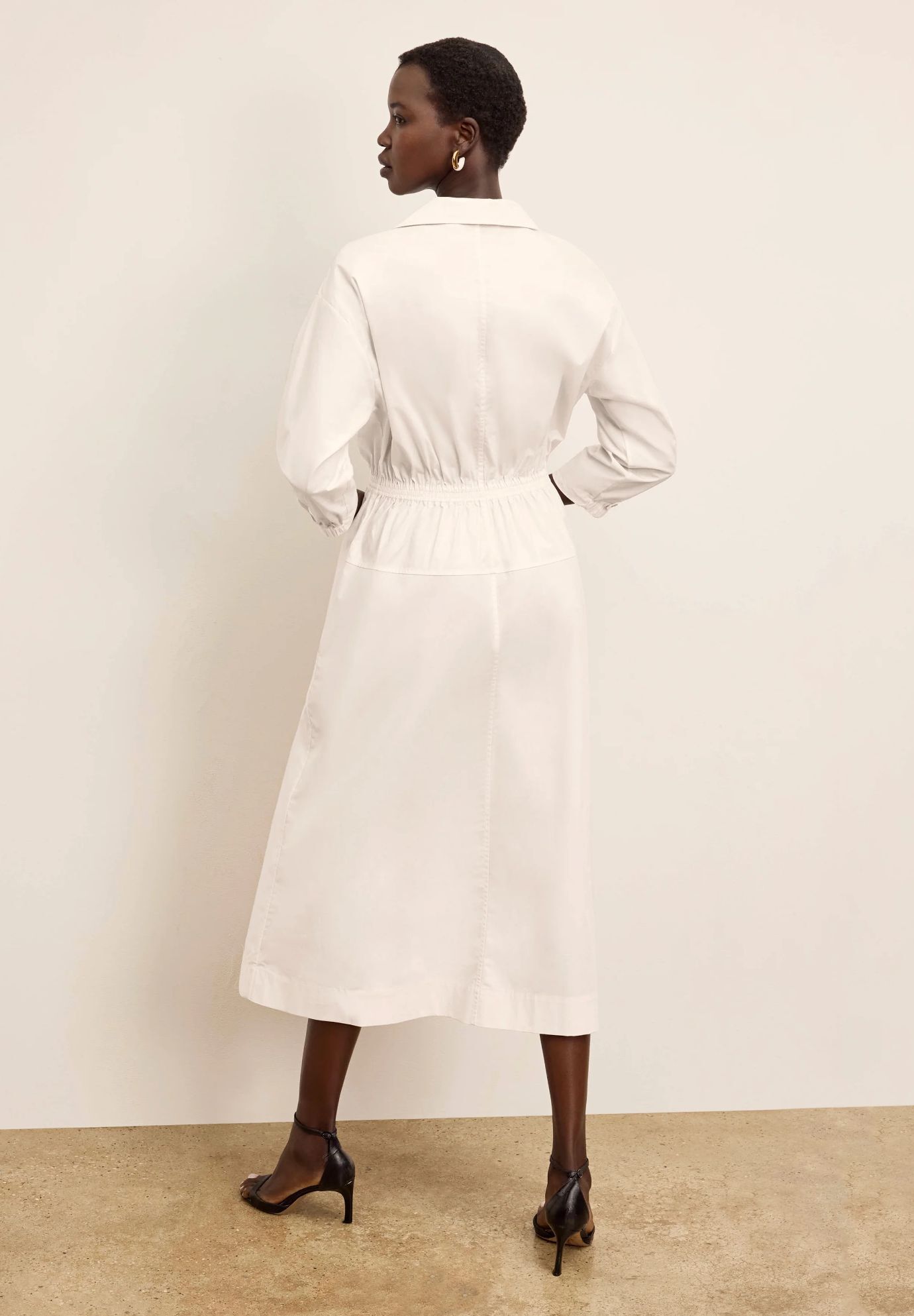 Boden Al Fresco Dress - Cotton Poplin, Eggshell / White, alternate image number 1