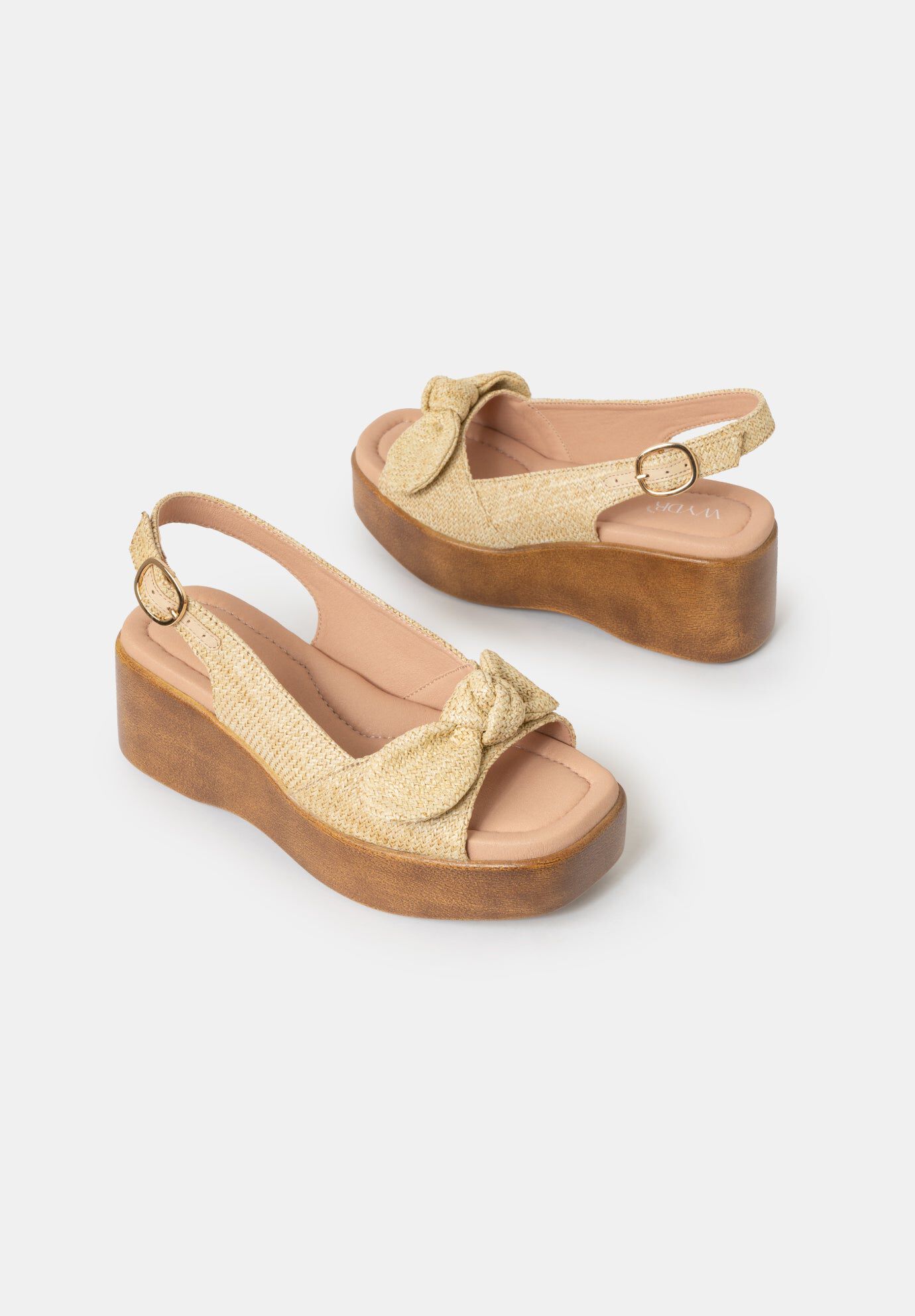 Rosie Vegan Wedge Sandals, Natural / Beige, alternate image number 3