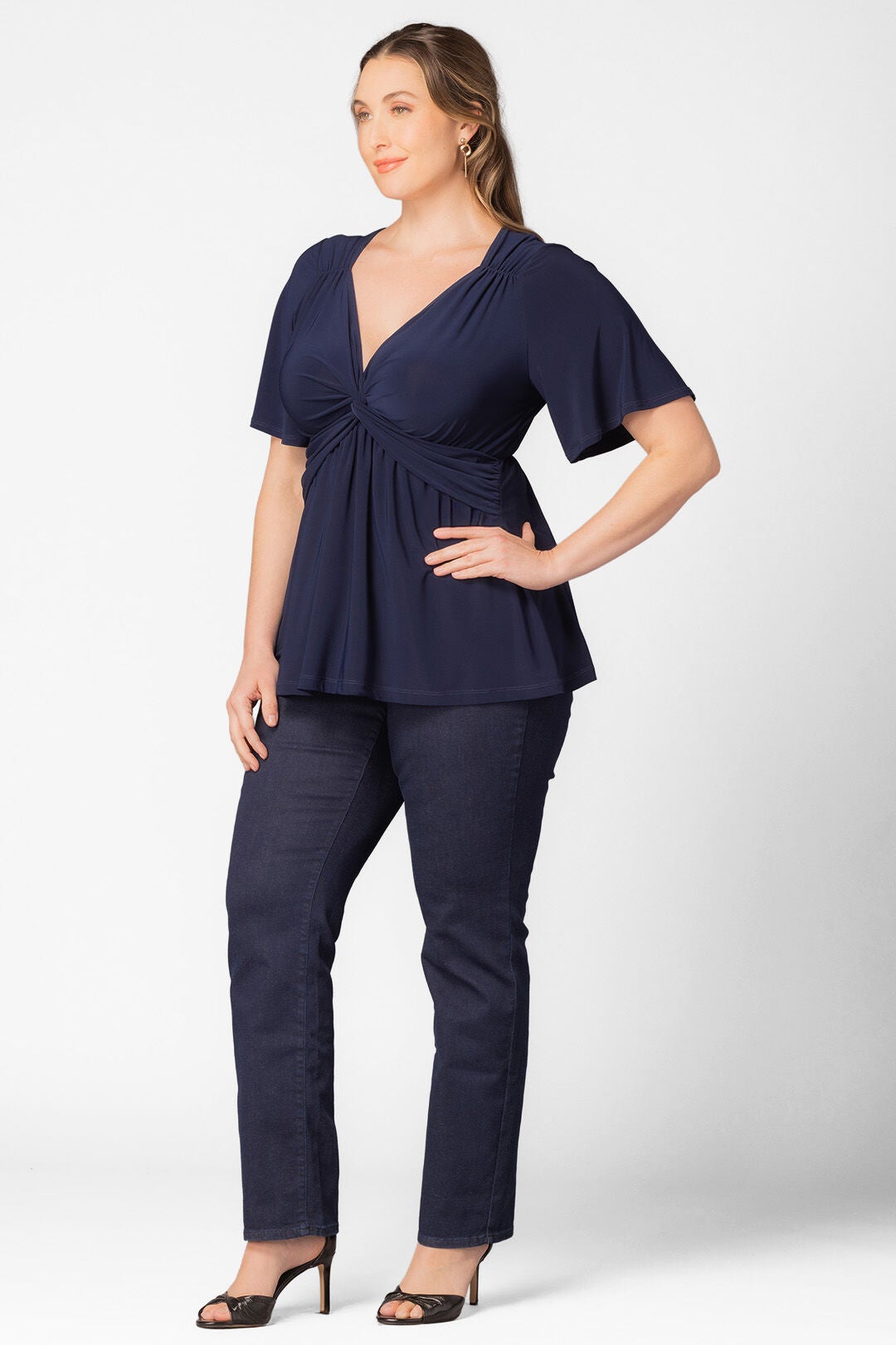 Abby Twist Front Top, Nouveau Navy / Navy, alternate image number 3
