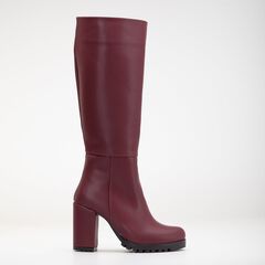 ALIZE - BURGUNDY CALF PLATFORM BOOTS