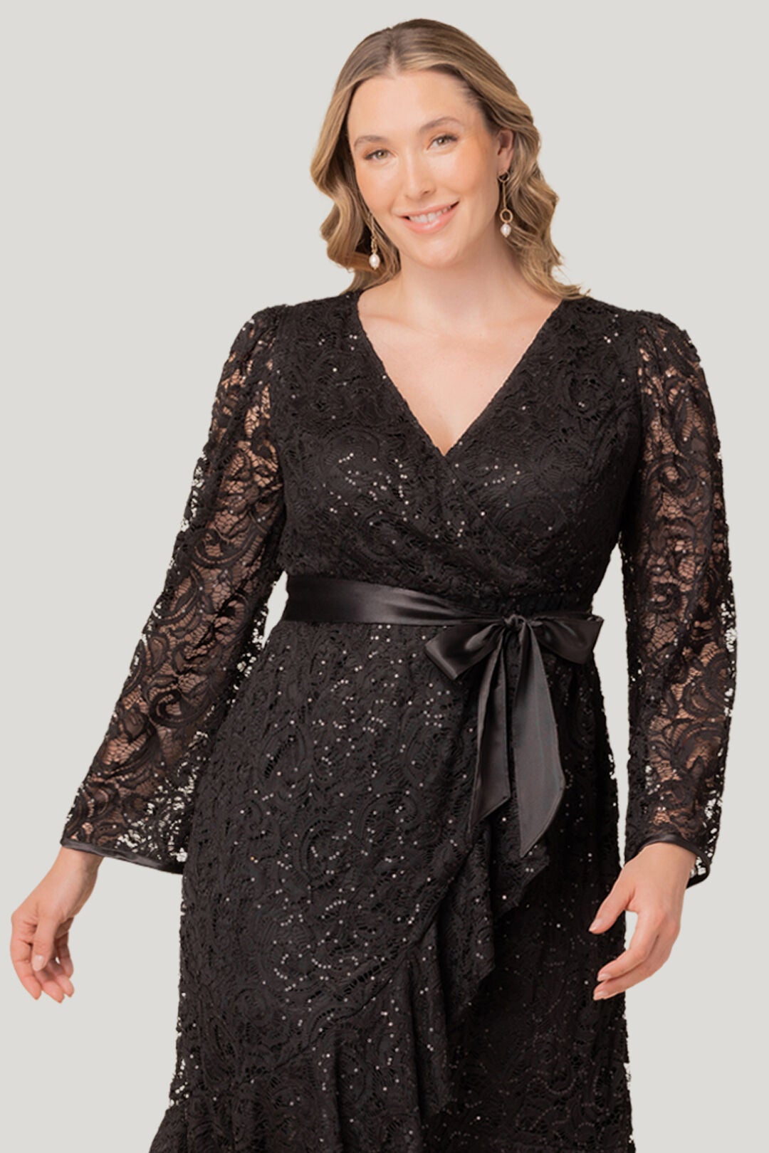Cosmopolitan Sequin Lace Cocktail Dress, Onyx / Black, alternate image number 2
