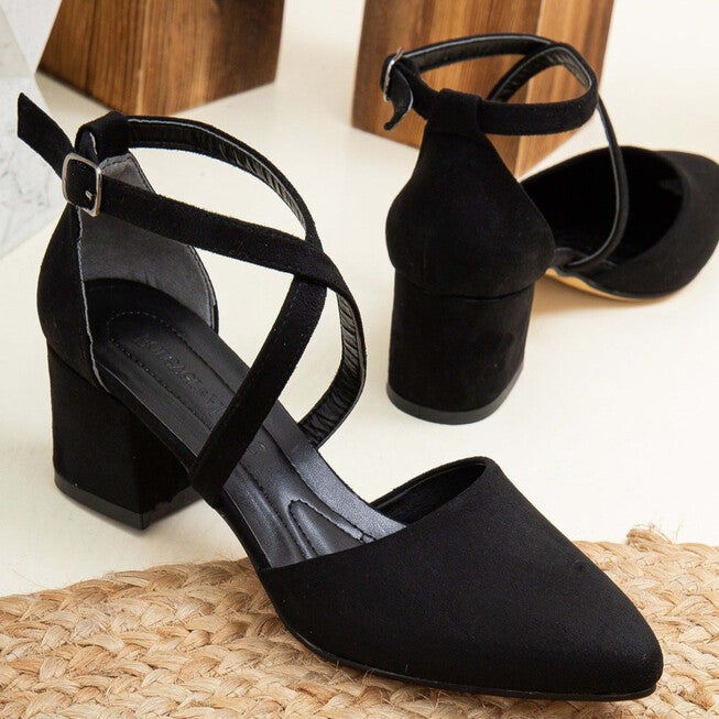 DOLLY - BLACK SUEDE HEELS, BLACK / Black, alternate image number 2