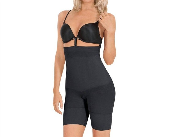 SEAMLESS HIGH WAIST BOXER SHAPER IN BLACK, Black / Black, hi-res image number 0