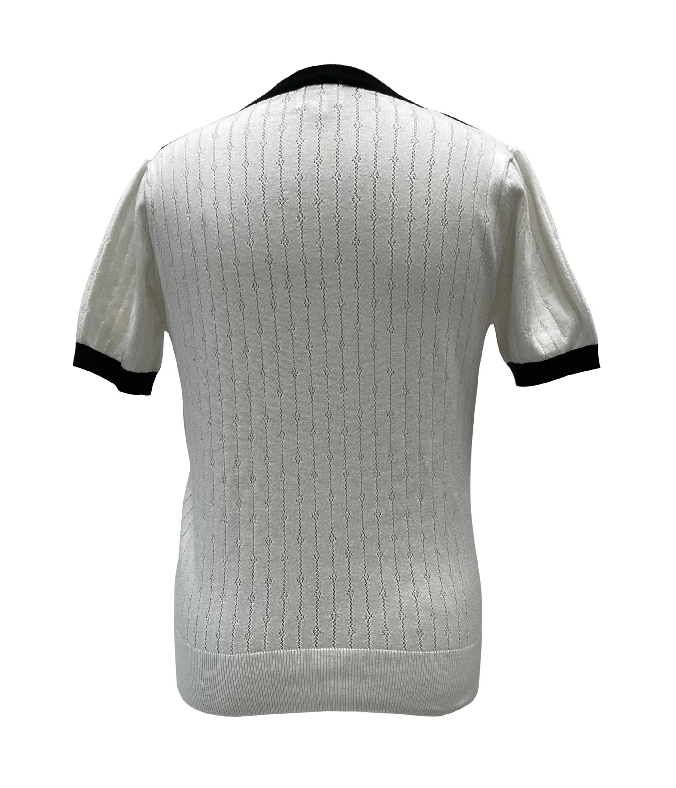 Unique Vintage Ivory & Black Neck Tie Park City Sweater, White / Ivory, alternate image number 1
