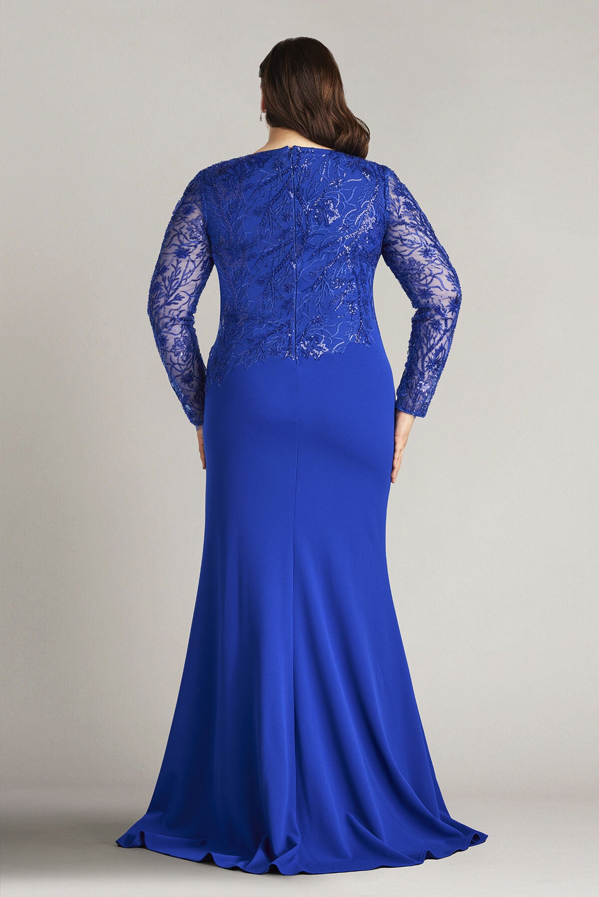 Ren Bead Embroidered Crepe Gown - PLUS SIZE, MYSTIC BLUE / see-description, alternate image number 1
