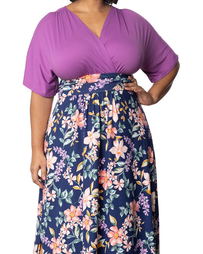 Havana Color Block Maxi Dress, NAVY BLOSSOM PRINT / Navy, alternate image number null