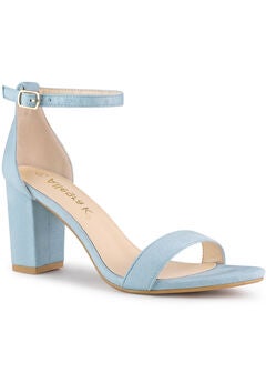 Blue Suede Block Heels