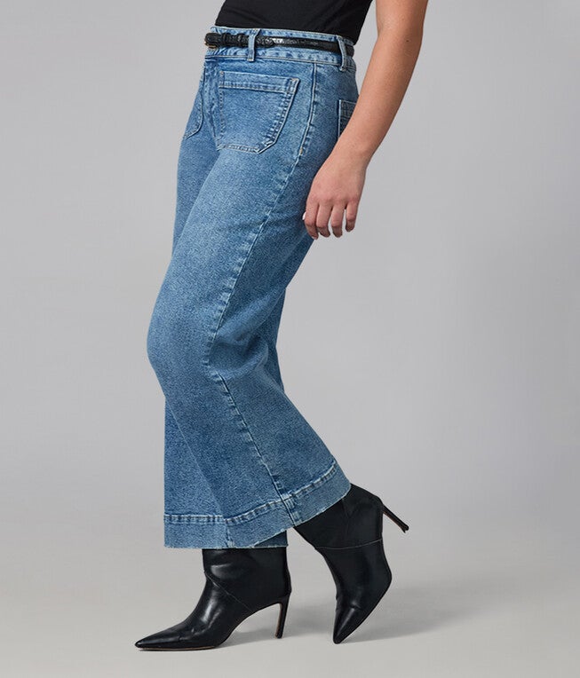 COLETTE-MDL High Rise Wide Leg Jeans, Morning Day Light / Dusty Blue, alternate image number 1