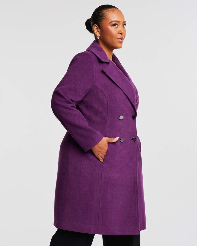 Violet Sky Double Breasted Coat, Violet / Purple, alternate image number null