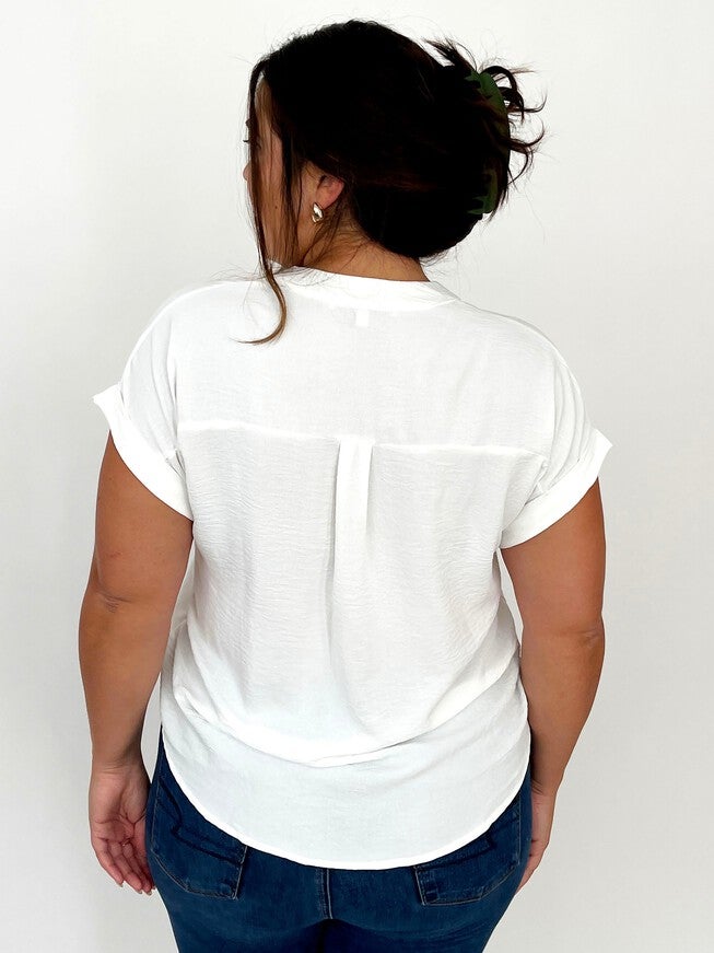Palo Short Sleeve Button Down - White, White / White, alternate image number null