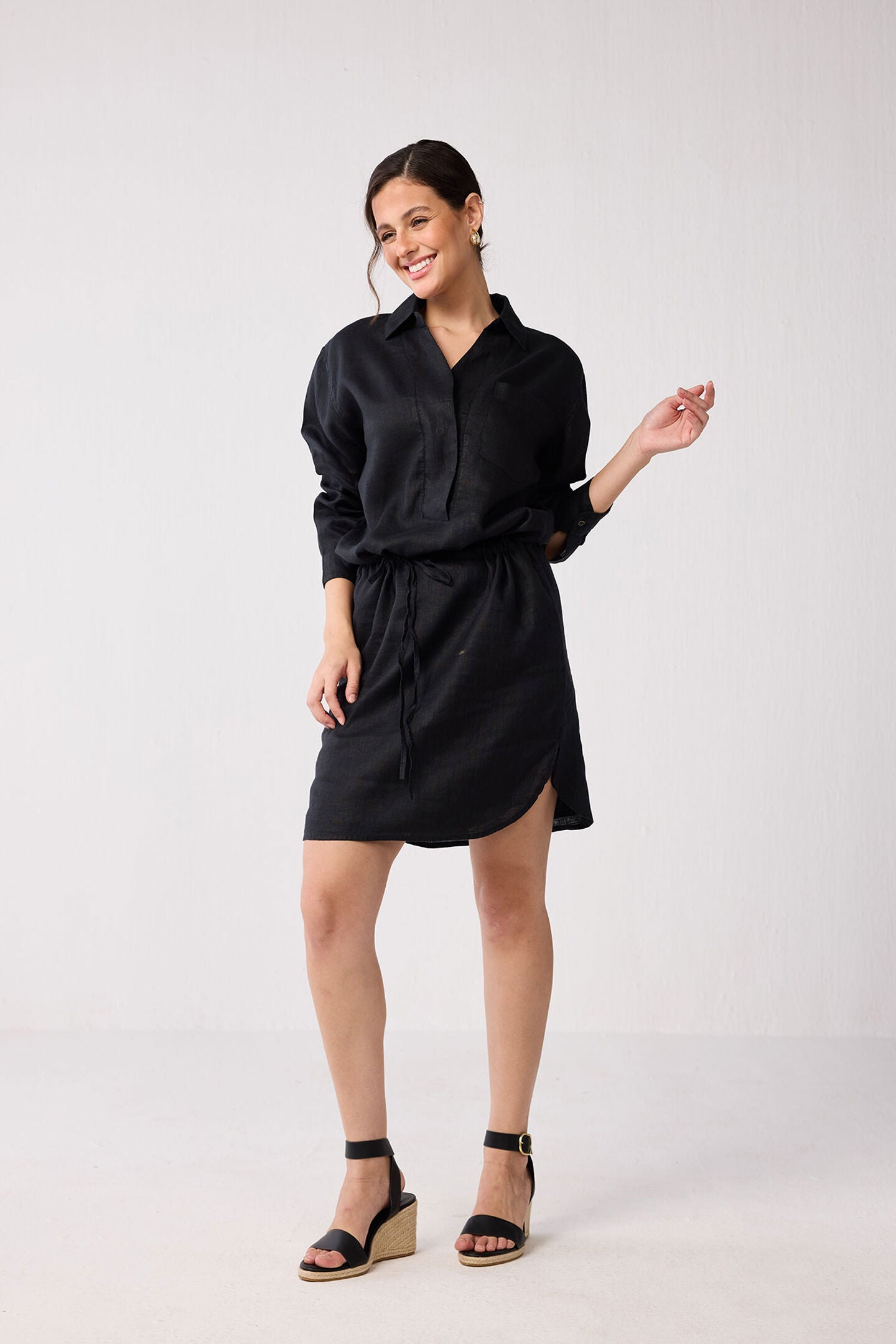 Meet me by the Cliff Dress in Black, Black / Black, alternate image number 3