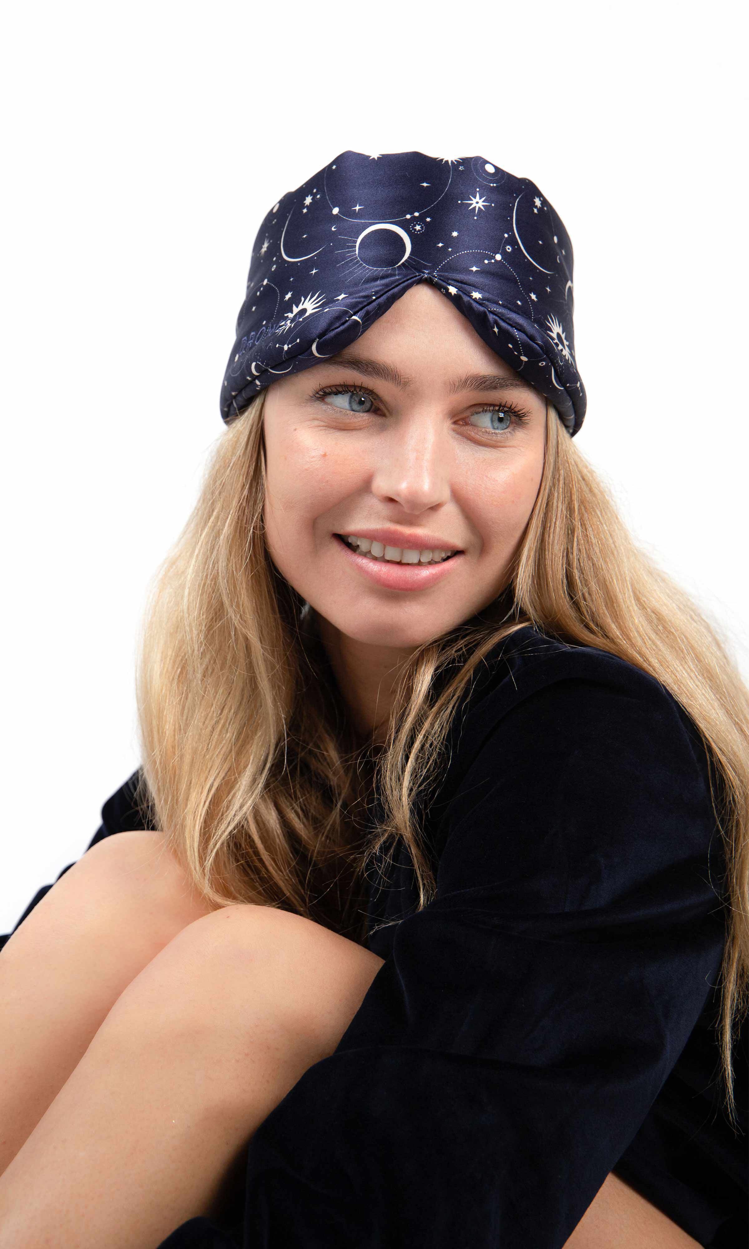 Silk Sleep Mask, Cosmic Energy / Navy, alternate image number 1