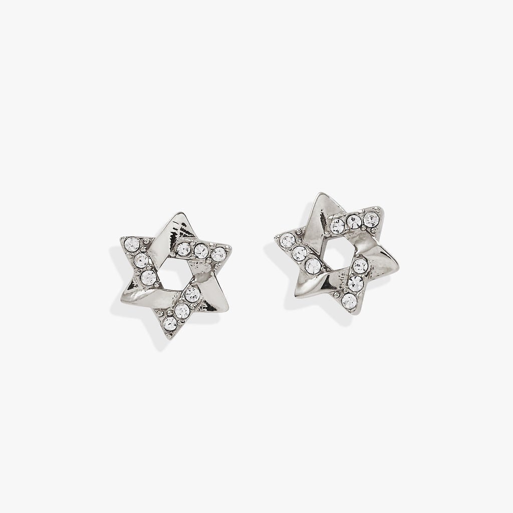 Star of David Mini Stud Earrings, Silver / Silver, hi-res image number 0